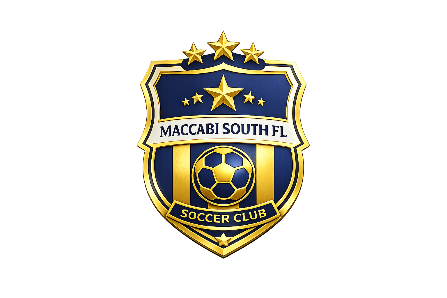 Maccabi South Florida crest — kids soccer Hollywood Florida